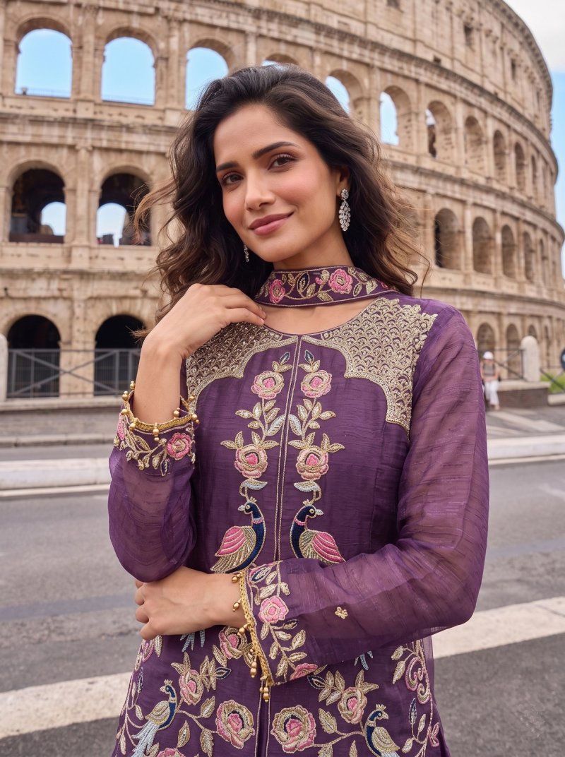 Kb 3327 & 3328 Pure Crunchy Silk Sharara Collections
